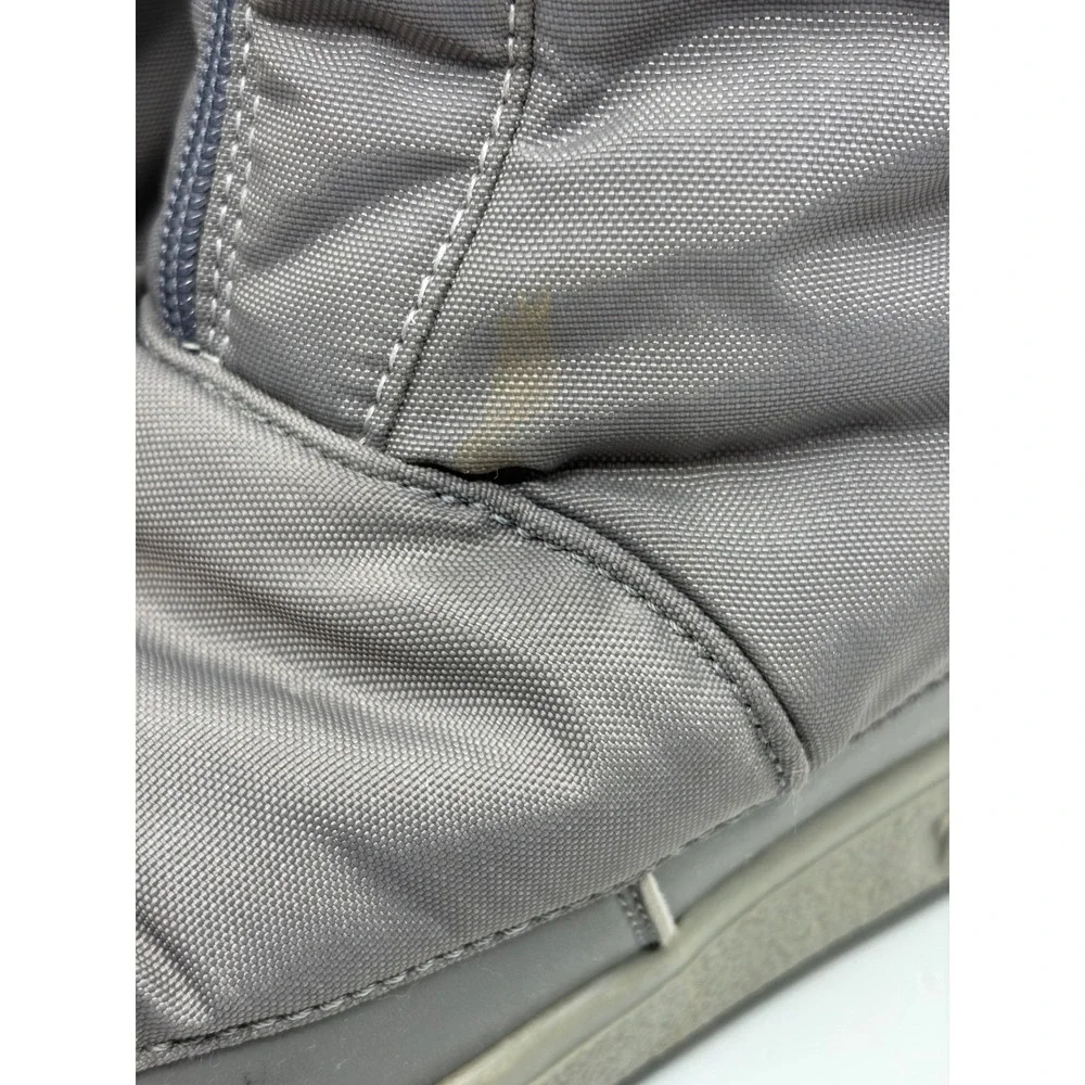 Tecnica‎ Vintage Moon Boots Gray Nylon Front Zip Winter Snow Boots Size EU 45